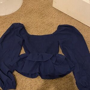 Elegant Navy Blue Women's Top